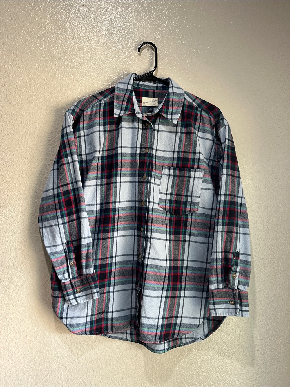Universal Thread Plaid Flannel Shirt - Blue, Black & Green Sz S Comfy Casual